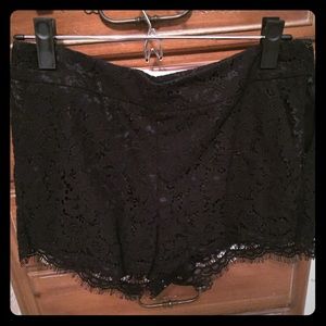 Black lace shorts